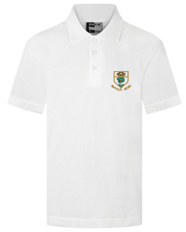 Bhylls Acre Polo Shirt - White | Shop Online | Lads & Lasses Schoolwear